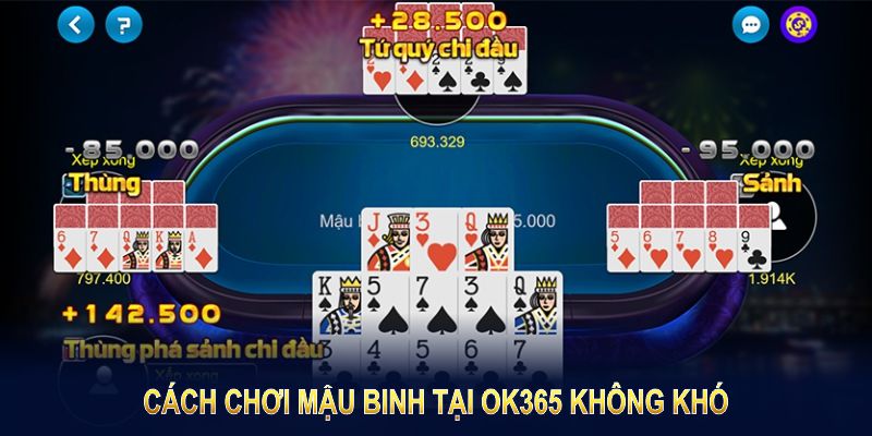 Cách chơi Mậu Binh tại OK365 không khó, nhưng yêu cầu bạn nắm vững các nguyên tắc 